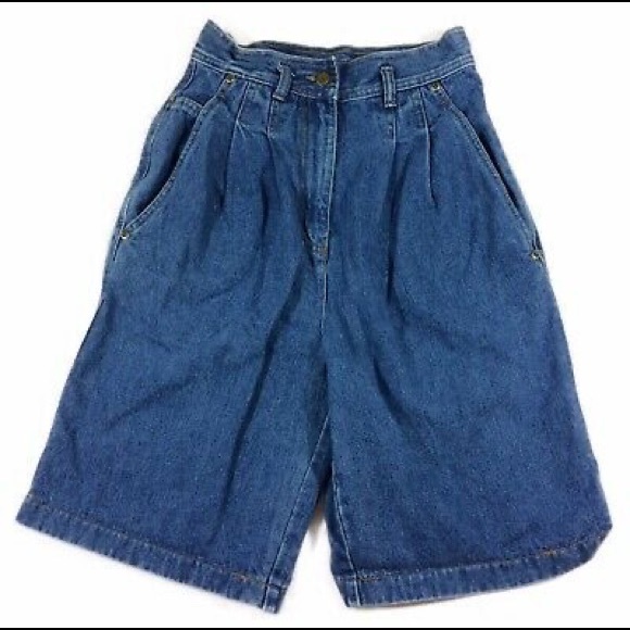 Blue Vintage High Waisted Jean Shorts - Picture 2 of 8